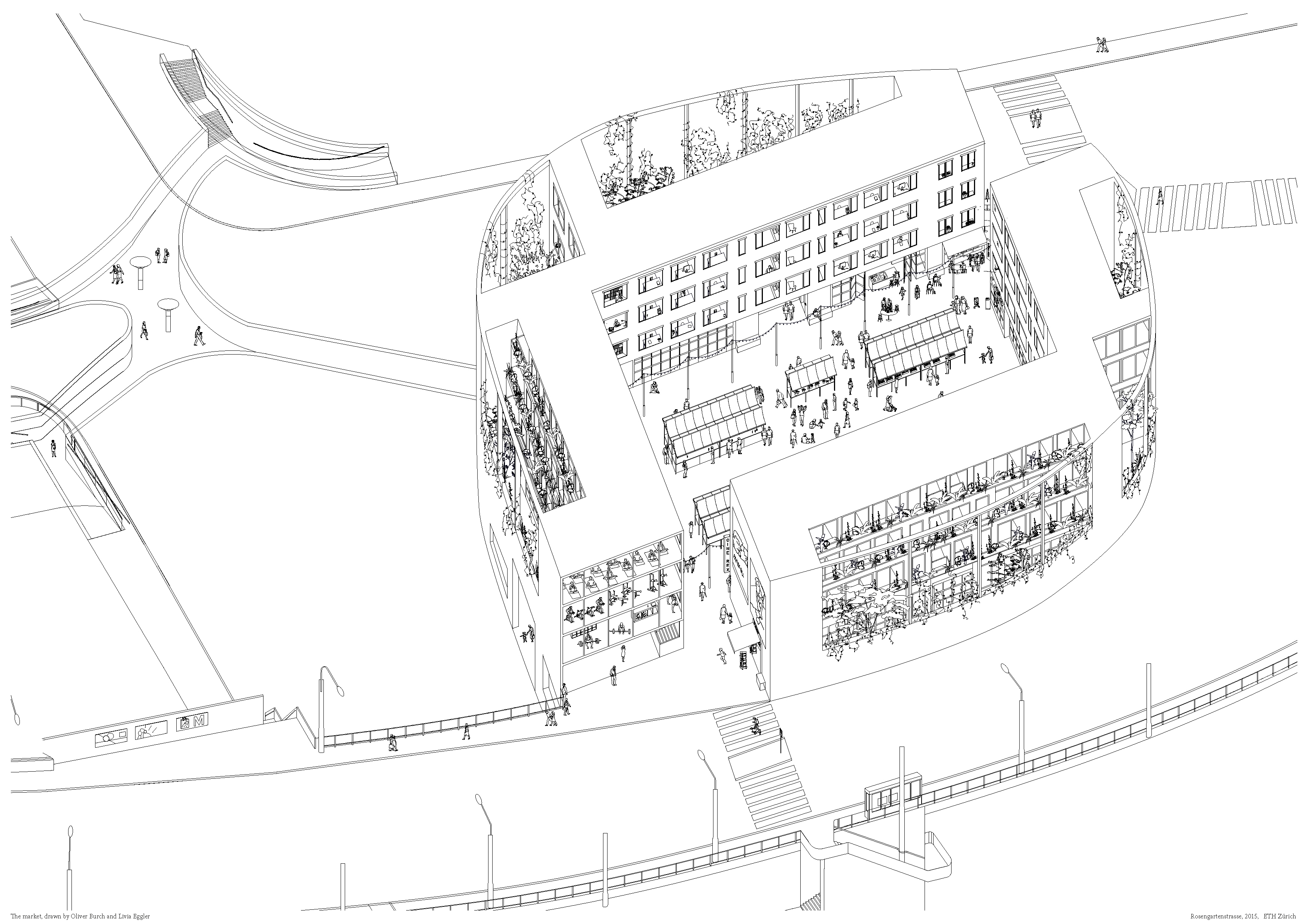 Livia Eggler federal institute of technology backyard public space city life multiple public facilities communal space architecture student housing Zurich Rosengarten Atlas